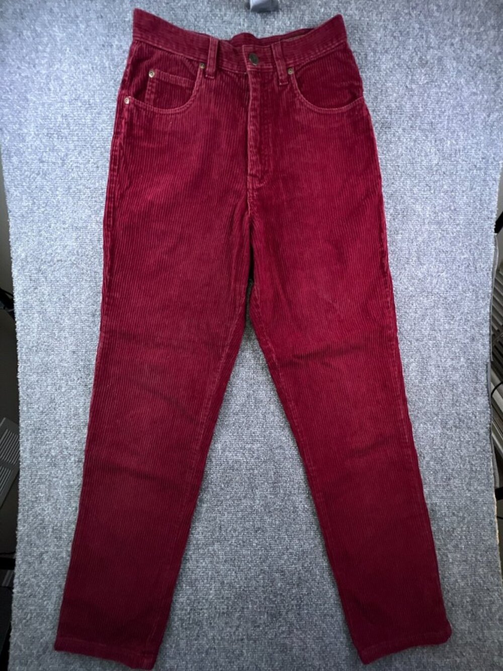 Eddie Bauer Women’s Size 6 Red Corduroy Pants Tapered Cotton w Pockets Ladies
